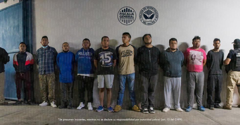 La Fiscalía de Querétaro presentó el siete de marzo la detención de 10 hombres vinculados con los hechos violentos.