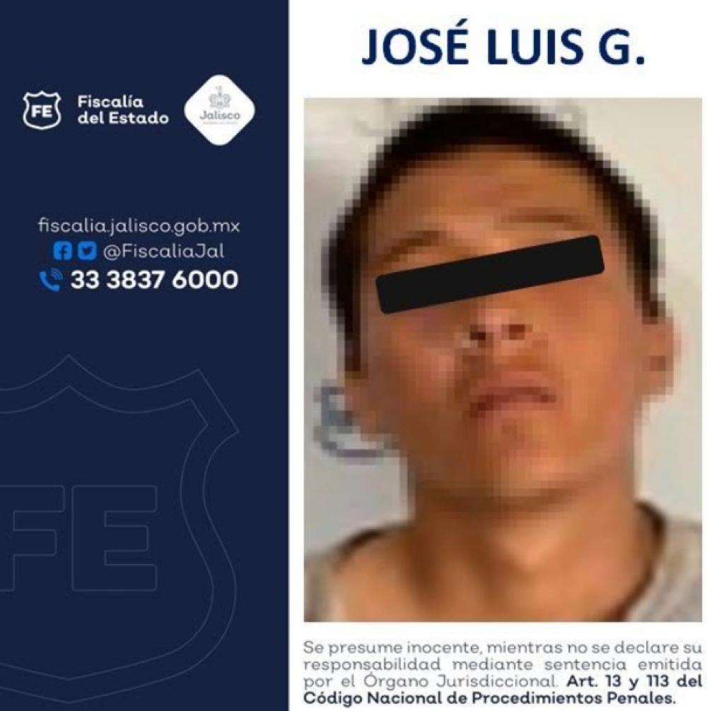 José Luis G. fue vinculado a proceso y deberá permanecer en prisión preventiva oficiosa durante un año como medida cautelar. Foto: Fiscalía de Jalisco. 