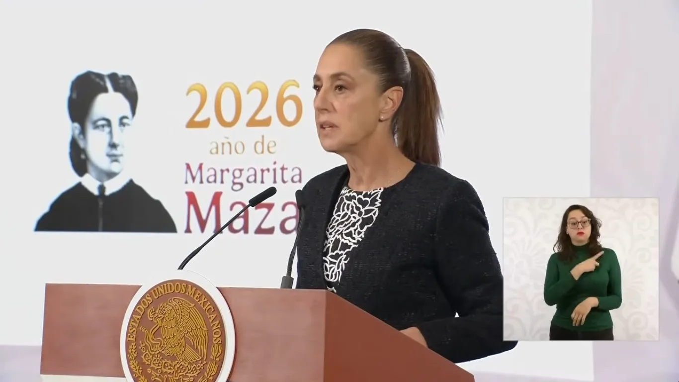 La presidente de México durante la conferencia mañanera del 10 de febrero. Foto: Captura de pantalla.