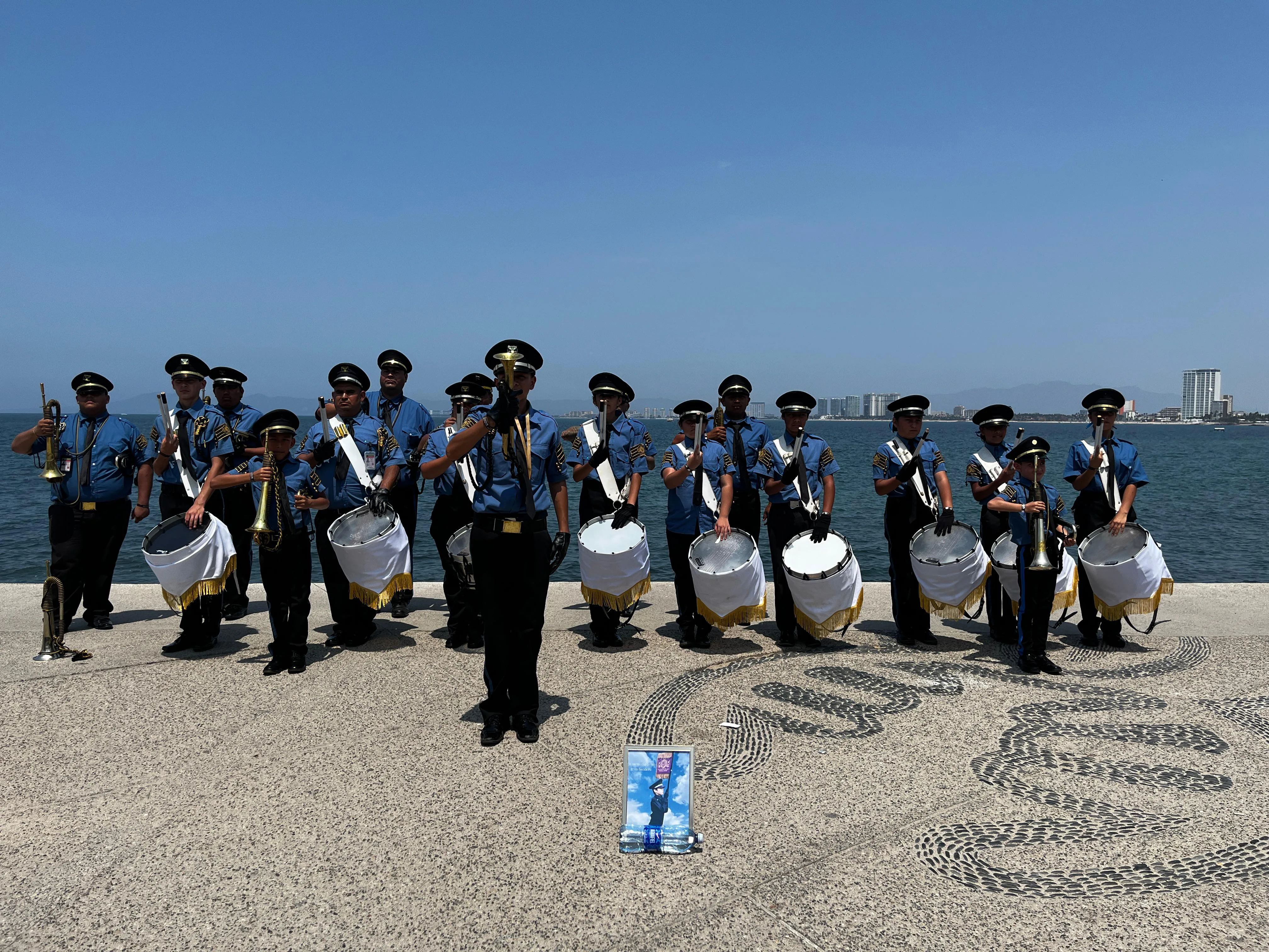 La Banda de Guerra San Francisco de Asís en Puerto Vallarta. Foto: Banda de Guerra San Francisco de Asís.