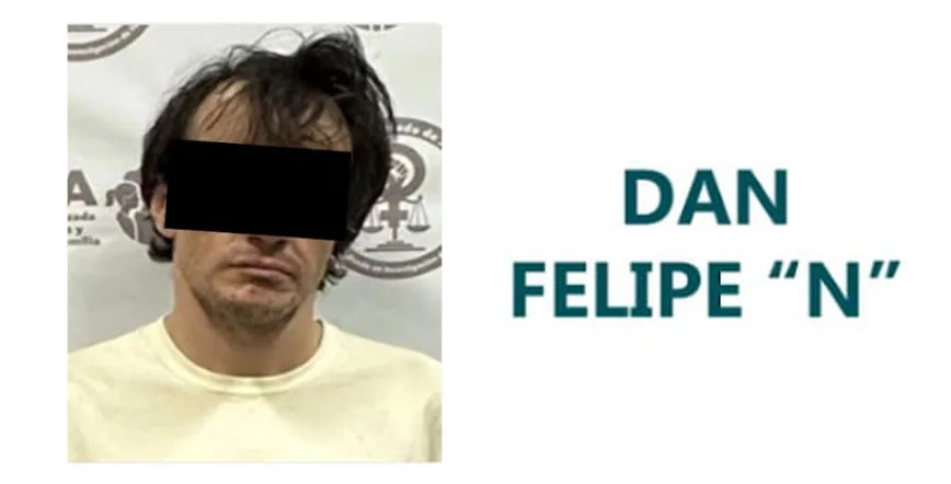 Dan Felipe “N” fue detenido en flagrancia tras agredir a su madre con un arma punzocortante. Foto: Fiscalía de Jalisco.