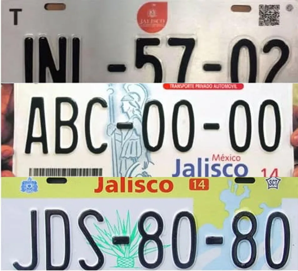 Detalle de las placas vehiculares rezagadas en Jalisco, las cuales dejaron de tener vigencia legal el primero de junio. Foto: Cortesía