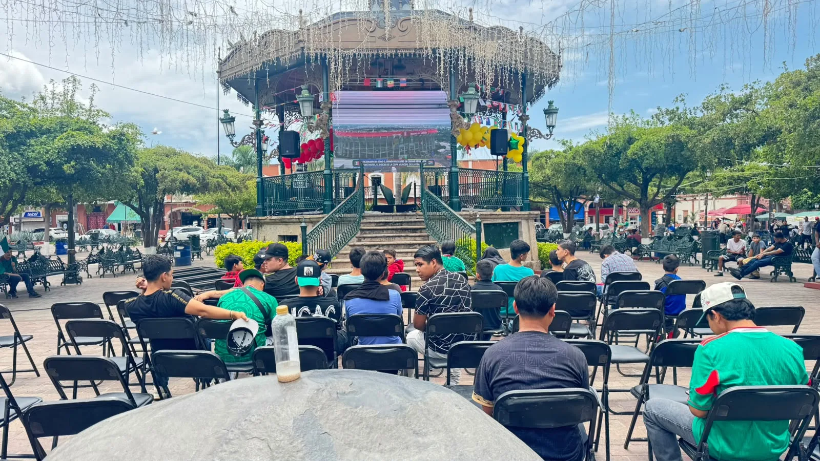 La Plaza Principal de Jocotepec será la primera sede donde se transmitirán los partidos del mundial. Foto: Cortesía.