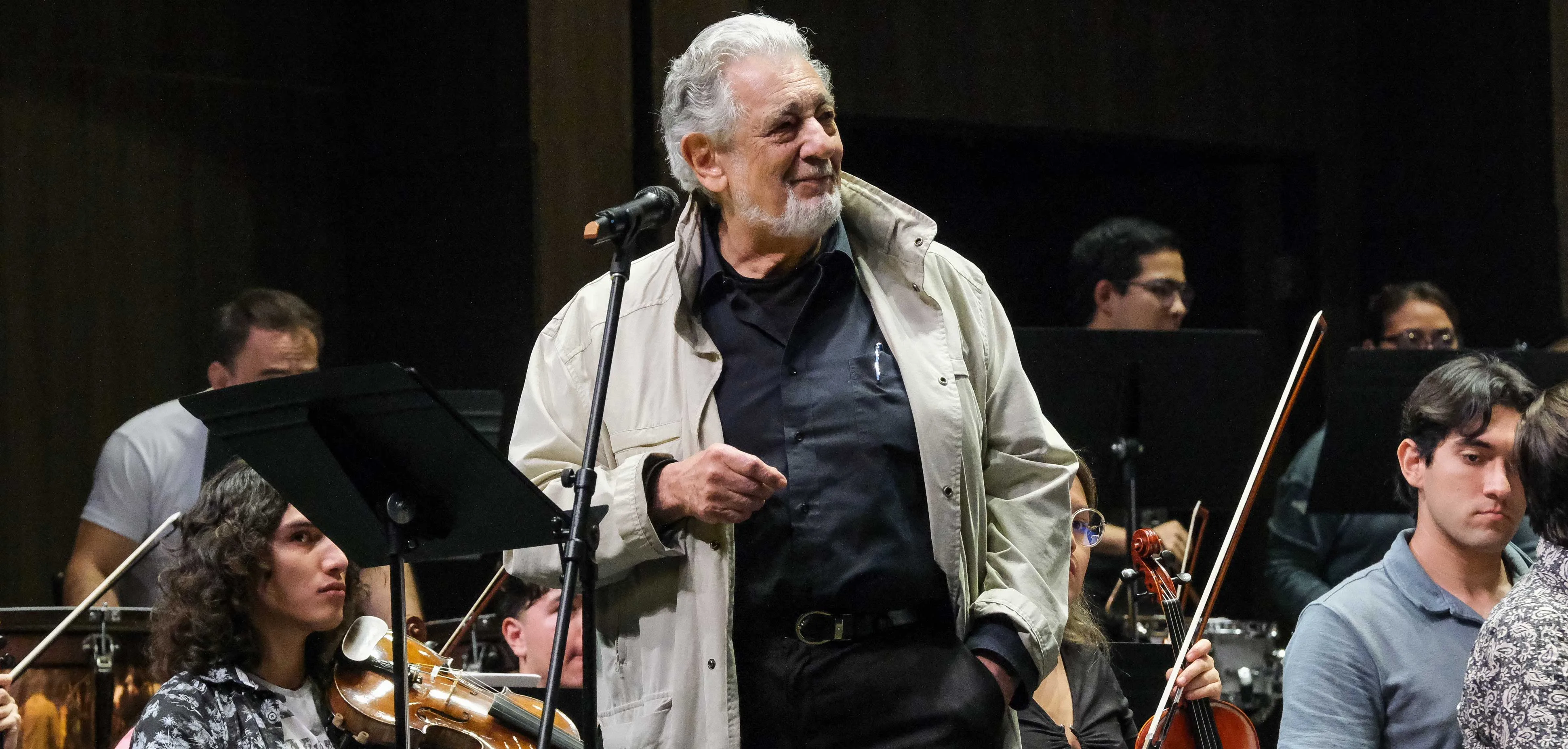 Plácido Domingo en los ensayos de su concierto en tierras jaliscienses. Foto: Cortesía.