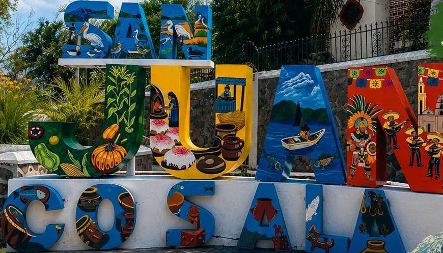 Letras de identidad de San Juan Cosalá tras su intervención. Foto: Cortesía.