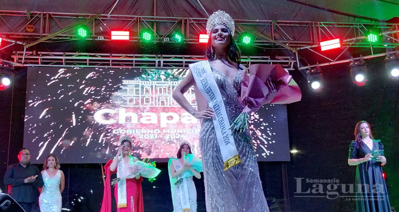 Ana Isabel Arias Díaz durante su coronación como Reina de las Fiestas Patrias Chapala 2024. Foto: Archivo S. Laguna.