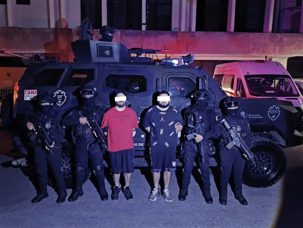 Dos de los detenidos en Jalisco que eran buscados en Estados Unidos. Foto: Cortesía.
