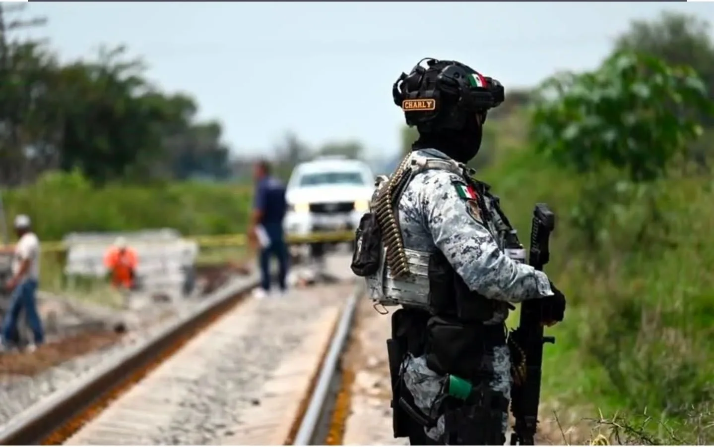 Personal de la Guardia Nacional resguardando el lugar de los hechos. Foto: Cortesía.