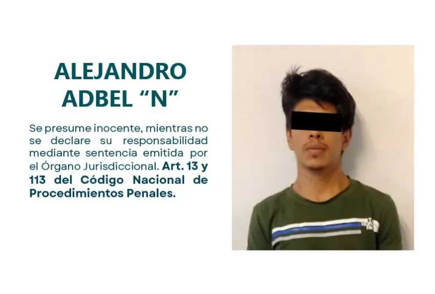 Alejandro Adbel “N”, señalado por el feminicidio y abuso sexual de una menor. Imagen: Fiscalía de Jalisco.